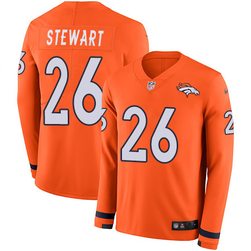 Nike Broncos #26 Darian Stewart Orange Team Color Men's Stitched NFL Limited Therma Long Sleeve Jersey Nike Broncos #26 Darian Stewart Orange Team Color Men's Stitched NFL Limited Therma Long Sleeve Jersey