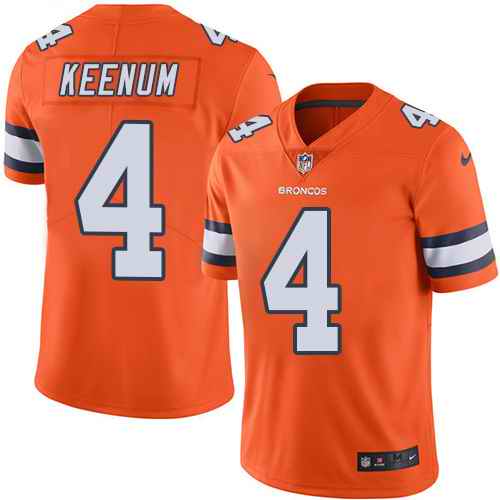 Nike Broncos 4 Case Keenum Orange Color Rush Limited Jersey Nike Broncos 4 Case Keenum Orange Color Rush Limited Jersey