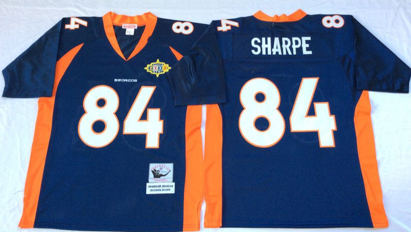 Mitchell And Ness Broncos #84 Shannon Sharpe Throwback blue orange Throwback Stitched NFL Jersey Mitchell And Ness Broncos #84 Shannon Sharpe Throwback blue orange Throwback Stitched NFL Jersey