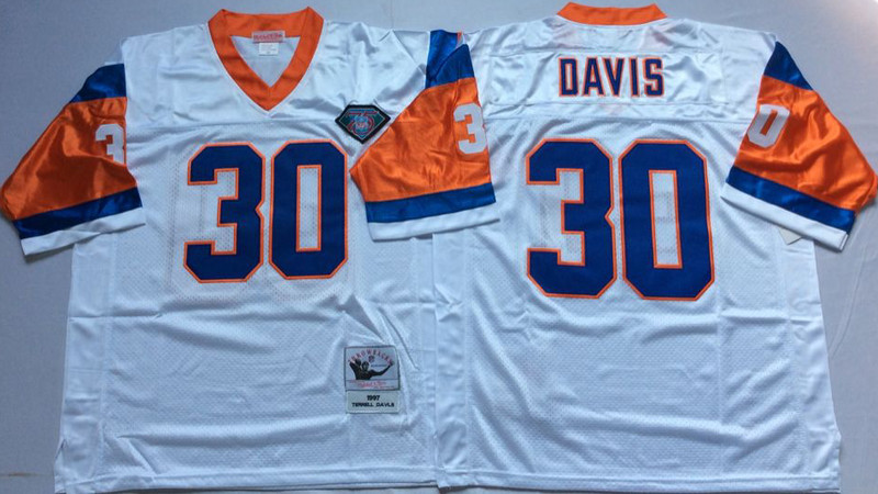Mitchell And Ness Broncos #30 terrell davis white Throwback Stitched NFL Jersey Mitchell And Ness Broncos #30 terrell davis white Throwback Stitched NFL Jersey