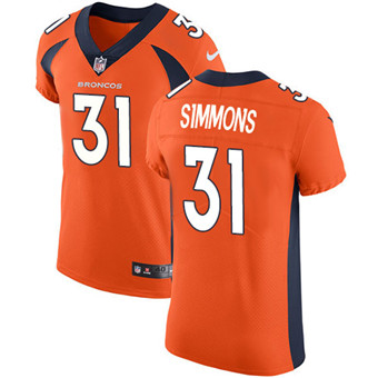 Nike Broncos #31 Justin Simmons Orange Team Color Men's Stitched NFL Vapor Untouchable Elite Jersey Nike Broncos #31 Justin Simmons Orange Team Color Men's Stitched NFL Vapor Untouchable Elite Jersey