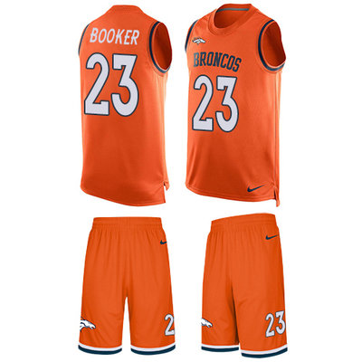 Nike Broncos #23 Devontae Booker Orange Team Color Men's Stitched NFL Limited Tank Top Suit Jersey Nike Broncos #23 Devontae Booker Orange Team Color Men's Stitched NFL Limited Tank Top Suit Jersey
