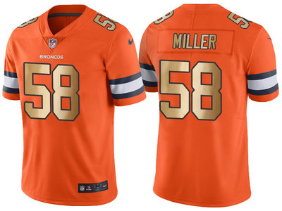 Nike Broncos 58 Von Miller Orange Gold Limited Jersey Nike Broncos 58 Von Miller Orange Gold Limited Jersey