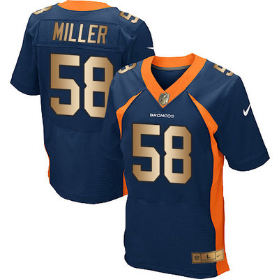 Nike Broncos #58 Von Miller Navy Blue Alternate Men's Stitched NFL New Elite Gold Jersey Nike Broncos #58 Von Miller Navy Blue Alternate Men's Stitched NFL New Elite Gold Jersey