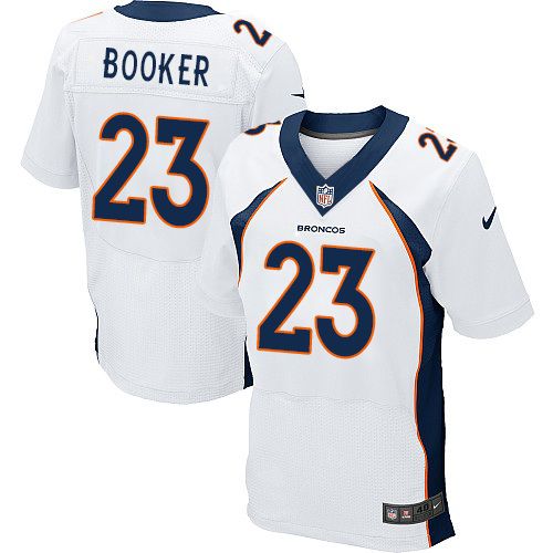 Nike Broncos #23 Devontae Booker White Men's Stitched NFL New Elite Jersey Nike Broncos #23 Devontae Booker White Men's Stitched NFL New Elite Jersey