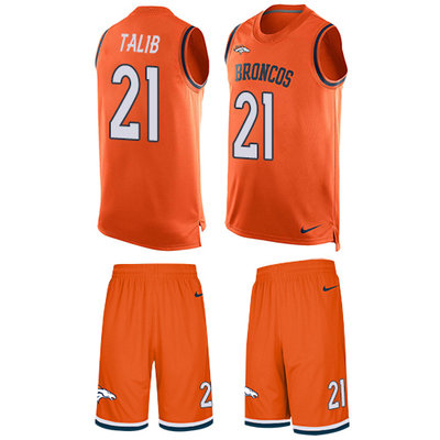 Nike Broncos #21 Aqib Talib Orange Team Color Men's Stitched NFL Limited Tank Top Suit Jersey Nike Broncos #21 Aqib Talib Orange Team Color Men's Stitched NFL Limited Tank Top Suit Jersey