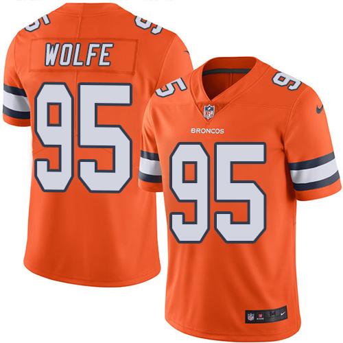Nike Broncos #95 Derek Wolfe Orange Men's Stitched NFL Limited Rush Jersey Nike Broncos #95 Derek Wolfe Orange Men's Stitched NFL Limited Rush Jersey