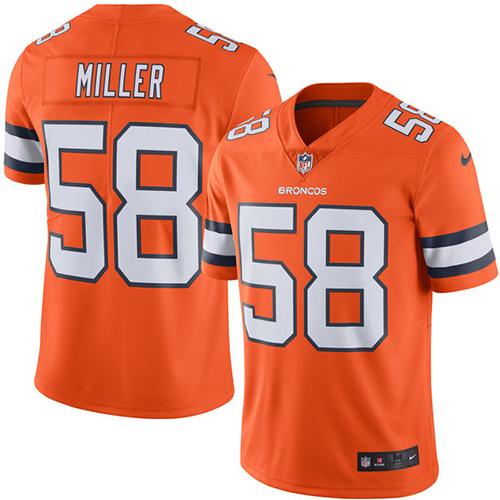 Nike Broncos #58 Von Miller Orange Men's Stitched NFL Limited Rush Jersey Nike Broncos #58 Von Miller Orange Men's Stitched NFL Limited Rush Jersey