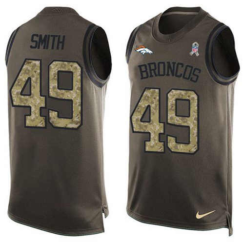 Nike Broncos #49 Dennis Smith Green Men's Stitched NFL Limited Salute To Service Tank Top Jersey Nike Broncos #49 Dennis Smith Green Men's Stitched NFL Limited Salute To Service Tank Top Jersey