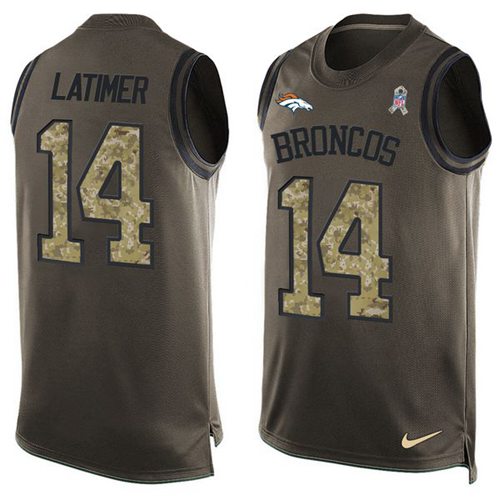 Nike Broncos #14 Cody Latimer Green Men's Stitched NFL Limited Salute To Service Tank Top Jersey Nike Broncos #14 Cody Latimer Green Men's Stitched NFL Limited Salute To Service Tank Top Jersey
