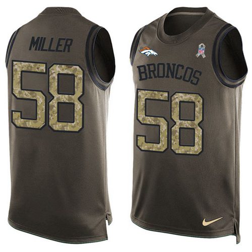 Nike Broncos #58 Von Miller Green Men's Stitched NFL Limited Salute To Service Tank Top Jersey Nike Broncos #58 Von Miller Green Men's Stitched NFL Limited Salute To Service Tank Top Jersey