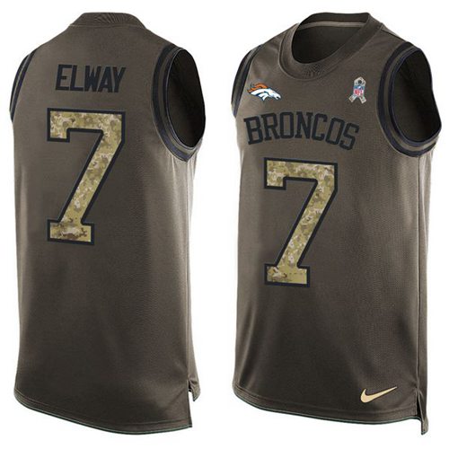 Nike Broncos #7 John Elway Green Men's Stitched NFL Limited Salute To Service Tank Top Jersey Nike Broncos #7 John Elway Green Men's Stitched NFL Limited Salute To Service Tank Top Jersey