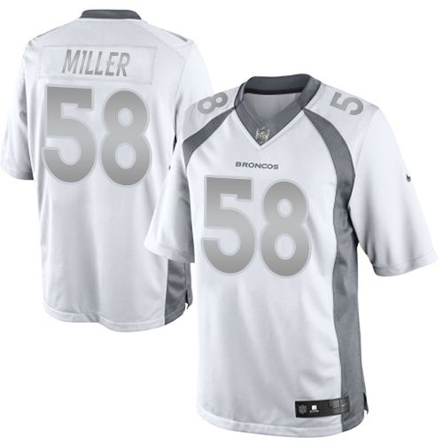 Nike Broncos #58 Von Miller White Men's Stitched NFL Limited Platinum Jersey Nike Broncos #58 Von Miller White Men's Stitched NFL Limited Platinum Jersey