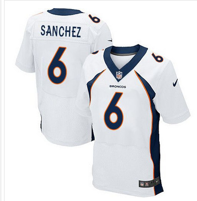Nike Broncos #6 Mark Sanchez White Men's Stitched NFL New Elite Jersey Nike Broncos #6 Mark Sanchez White Men's Stitched NFL New Elite Jersey