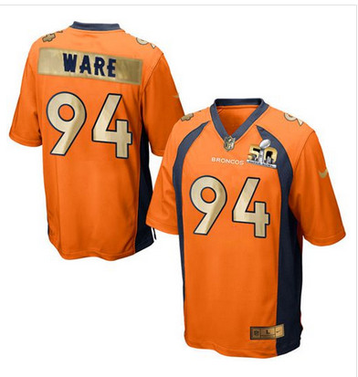 Nike Broncos #94 DeMarcus Ware Orange Team Color Men's Stitched NFL Game Super Bowl 50 Collection Jersey Nike Broncos #94 DeMarcus Ware Orange Team Color Men's Stitched NFL Game Super Bowl 50 Collection Jersey