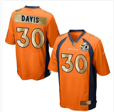 Nike Broncos #30 Terrell Davis Orange Team Color Men's Stitched NFL Game Super Bowl 50 Collection Jersey Nike Broncos #30 Terrell Davis Orange Team Color Men's Stitched NFL Game Super Bowl 50 Collection Jersey