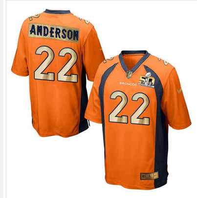 Nike Broncos #22 C.J. Anderson Orange Team Color Men's Stitched NFL Game Super Bowl 50 Collection Jersey Nike Broncos #22 C.J. Anderson Orange Team Color Men's Stitched NFL Game Super Bowl 50 Collection Jersey