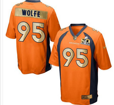 Nike Broncos #95 Derek Wolfe Orange Team Color Men's Stitched NFL Game Super Bowl 50 Collection Jersey Nike Broncos #95 Derek Wolfe Orange Team Color Men's Stitched NFL Game Super Bowl 50 Collection Jersey