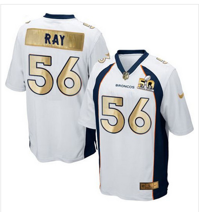 Nike Broncos #56 Shane Ray White Men's Stitched NFL Game Super Bowl 50 Collection Jersey Nike Broncos #56 Shane Ray White Men's Stitched NFL Game Super Bowl 50 Collection Jersey