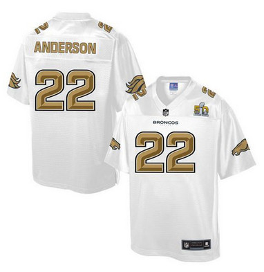 Nike Broncos #22 C.J. Anderson White Men's NFL Pro Line Super Bowl 50 Fashion Game Jersey Nike Broncos #22 C.J. Anderson White Men's NFL Pro Line Super Bowl 50 Fashion Game Jersey