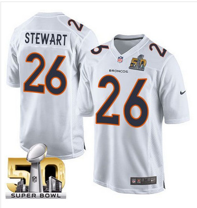 Nike Broncos #26 Darian Stewart White Super Bowl 50 Men's Stitched NFL Game Event Jersey Nike Broncos #26 Darian Stewart White Super Bowl 50 Men's Stitched NFL Game Event Jersey