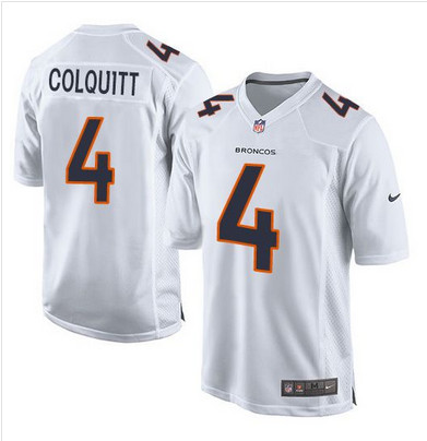 Nike Broncos #4 Britton Colquitt White Men's Stitched NFL Game Event Jersey Nike Broncos #4 Britton Colquitt White Men's Stitched NFL Game Event Jersey
