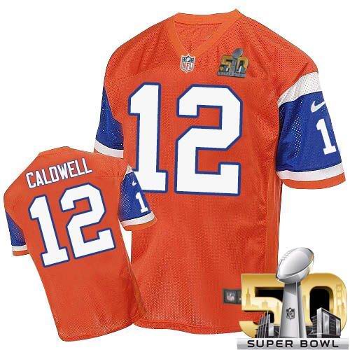 Nike Broncos #12 Andre Caldwell Orange Throwback Super Bowl 50 Men's Stitched NFL Elite Jersey Nike Broncos #12 Andre Caldwell Orange Throwback Super Bowl 50 Men's Stitched NFL Elite Jersey
