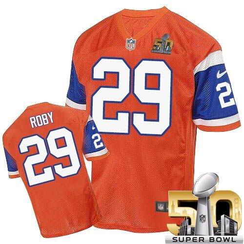 Nike Broncos #29 Bradley Roby Orange Throwback Super Bowl 50 Men's Stitched NFL Elite Jersey Nike Broncos #29 Bradley Roby Orange Throwback Super Bowl 50 Men's Stitched NFL Elite Jersey