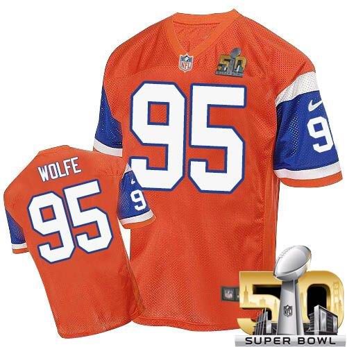 Nike Broncos #95 Derek Wolfe Orange Throwback Super Bowl 50 Men's Stitched NFL Elite Jersey Nike Broncos #95 Derek Wolfe Orange Throwback Super Bowl 50 Men's Stitched NFL Elite Jersey