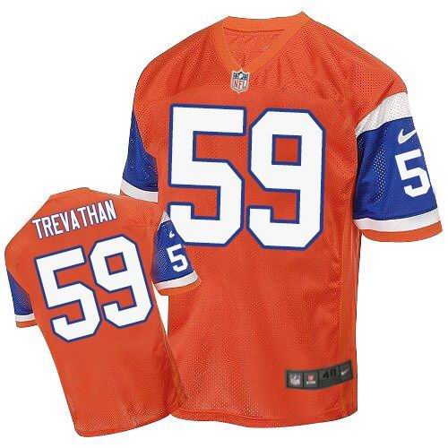 Nike Broncos #59 Danny Trevathan Orange Throwback Men's Stitched NFL Elite Jersey Nike Broncos #59 Danny Trevathan Orange Throwback Men's Stitched NFL Elite Jersey