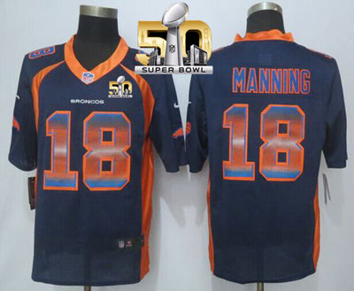 Nike Broncos #18 Peyton Manning Navy Blue Alternate Super Bowl 50 Men's Stitched NFL Limited Strobe Jersey Nike Broncos #18 Peyton Manning Navy Blue Alternate Super Bowl 50 Men's Stitched NFL Limited Strobe Jersey