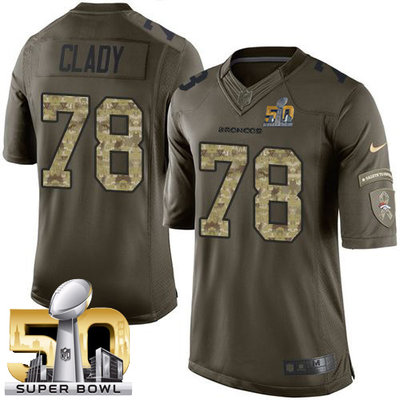 Nike Broncos #78 Ryan Clady Green Super Bowl 50 Men's Stitched NFL Limited Salute To Service Jersey Nike Broncos #78 Ryan Clady Green Super Bowl 50 Men's Stitched NFL Limited Salute To Service Jersey