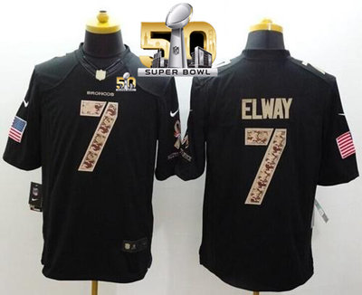 Nike Broncos #7 John Elway Black Super Bowl 50 Men's Stitched NFL Limited Salute to Service Jersey Nike Broncos #7 John Elway Black Super Bowl 50 Men's Stitched NFL Limited Salute to Service Jersey