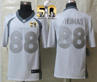 Nike Broncos #88 Demaryius Thomas White Super Bowl 50 Men's Stitched NFL Limited Platinum Jersey Nike Broncos #88 Demaryius Thomas White Super Bowl 50 Men's Stitched NFL Limited Platinum Jersey