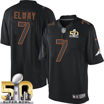 Nike Broncos #7 John Elway Black Super Bowl 50 Men's Stitched NFL Impact Limited Jersey Nike Broncos #7 John Elway Black Super Bowl 50 Men's Stitched NFL Impact Limited Jersey