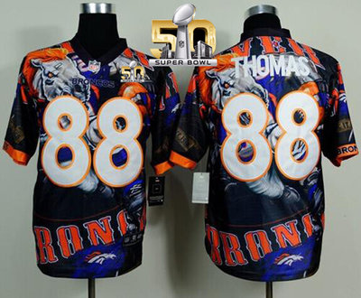 Nike Broncos #88 Demaryius Thomas Team Color Super Bowl 50 Men's Stitched NFL Elite Fanatical Version Jersey Nike Broncos #88 Demaryius Thomas Team Color Super Bowl 50 Men's Stitched NFL Elite Fanatical Version Jersey