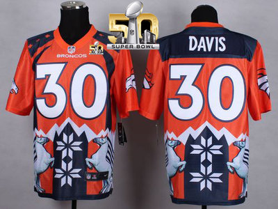 Nike Broncos #30 Terrell Davis Orange Super Bowl 50 Men's Stitched NFL Elite Noble Fashion Jersey Nike Broncos #30 Terrell Davis Orange Super Bowl 50 Men's Stitched NFL Elite Noble Fashion Jersey