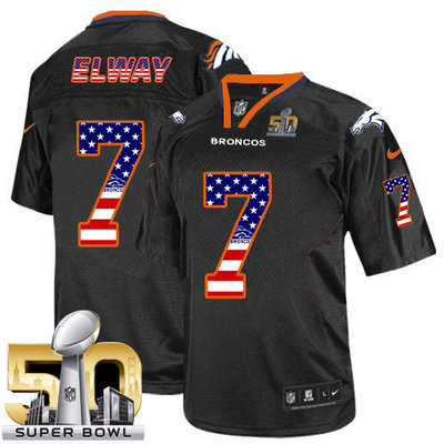 Nike Broncos #7 John Elway Black Super Bowl 50 Men's Stitched NFL Elite USA Flag Fashion Jersey Nike Broncos #7 John Elway Black Super Bowl 50 Men's Stitched NFL Elite USA Flag Fashion Jersey