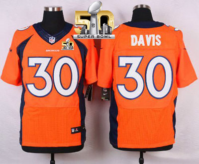 Nike Broncos #30 Terrell Davis Orange Team Color Super Bowl 50 Men's Stitched NFL Elite Jersey Nike Broncos #30 Terrell Davis Orange Team Color Super Bowl 50 Men's Stitched NFL Elite Jersey