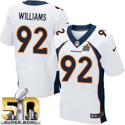 Nike Broncos #92 Sylvester Williams White Super Bowl 50 Men's Stitched NFL New Elite Jersey Nike Broncos #92 Sylvester Williams White Super Bowl 50 Men's Stitched NFL New Elite Jersey
