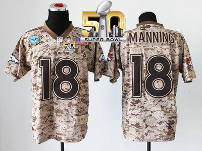 Nike Broncos #18 Peyton Manning Camo Super Bowl 50 Men's Stitched NFL New Elite USMC Jersey Nike Broncos #18 Peyton Manning Camo Super Bowl 50 Men's Stitched NFL New Elite USMC Jersey