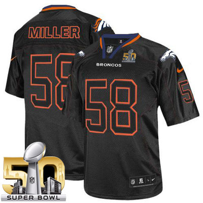 Nike Broncos #58 Von Miller Lights Out Black Super Bowl 50 Men's Stitched NFL Elite Jersey Nike Broncos #58 Von Miller Lights Out Black Super Bowl 50 Men's Stitched NFL Elite Jersey