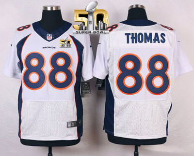 Nike Broncos #88 Demaryius Thomas White Super Bowl 50 Men's Stitched NFL New Elite Jersey Nike Broncos #88 Demaryius Thomas White Super Bowl 50 Men's Stitched NFL New Elite Jersey