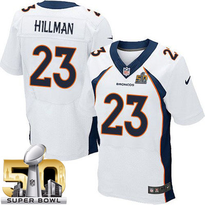 Nike Broncos #23 Ronnie Hillman White Super Bowl 50 Men's Stitched NFL New Elite Jersey Nike Broncos #23 Ronnie Hillman White Super Bowl 50 Men's Stitched NFL New Elite Jersey