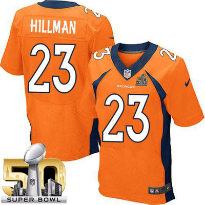 Nike Broncos #23 Ronnie Hillman Orange Team Color Super Bowl 50 Men's Stitched NFL New Elite Jersey Nike Broncos #23 Ronnie Hillman Orange Team Color Super Bowl 50 Men's Stitched NFL New Elite Jersey