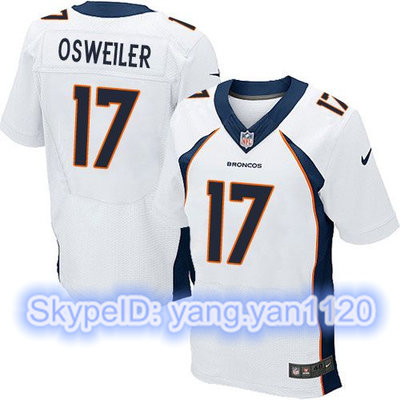 Nike Broncos #17 Brock Osweiler White Men's Stitched NFL New Elite Jersey Nike Broncos #17 Brock Osweiler White Men's Stitched NFL New Elite Jersey