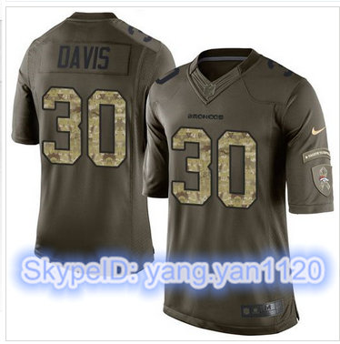 Nike Denver Broncos #30 Terrell Davis Green Men's Stitched NFL Limited Salute To Service Jersey Nike Denver Broncos #30 Terrell Davis Green Men's Stitched NFL Limited Salute To Service Jersey
