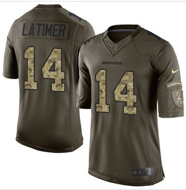 Nike Denver Broncos #14 Cody Latimer Green Men's Stitched NFL Limited Salute To Service Jersey Nike Denver Broncos #14 Cody Latimer Green Men's Stitched NFL Limited Salute To Service Jersey