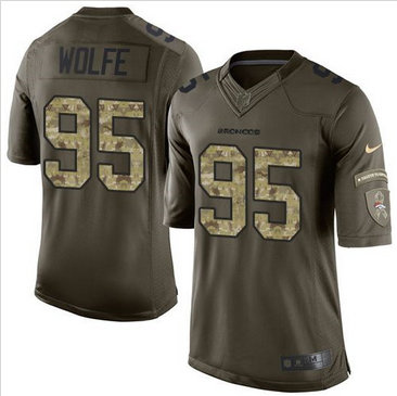 Nike Denver Broncos #95 Derek Wolfe Green Men's Stitched NFL Limited Salute To Service Jersey Nike Denver Broncos #95 Derek Wolfe Green Men's Stitched NFL Limited Salute To Service Jersey