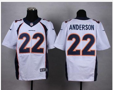 NEW Denver Broncos #22 C.J. Anderson White Men's Stitched NFL New Elite Jersey Jersey